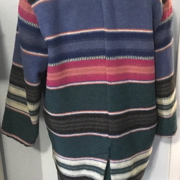 Vintage Circle T Aztec Western Wool Blend Blanket Coat Jacket, Women Medium - Picture 3 of 8